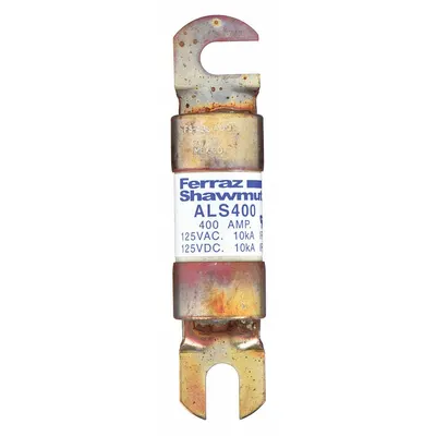MERSEN Forklift Limiter Fuse: ALS Series, Bolt-On, Gen Purpose, 400 A, 125 V DC - Fast-Acting & General Purpose Bolt-On Fuses