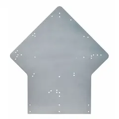 This back plate placard holder is constructed from aluminum alloy for secure mounting of vehicle placards. It measures 19 inches wide by 19-1/8 inches high. Suitable for use in industrial fleets, logistics, and hazardous material transport to display required signage.