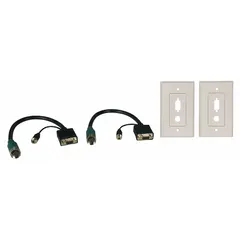 This trunk cable adapter converts a VGA female connection to an HDMI female connection, enabling video signal transmission between analog VGA sources and digital HDMI displays. Suitable for AV setups, conference rooms, and digital signage applications.