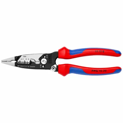 KNIPEX Multi Functional Wire Strippers: 8 in Overall Lg, Cut/Loop/Screw Shear/Strip - Multifunction Wire Strippers