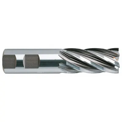 YG-1 Square End Mill: High Speed Steel, TiCN Coated, 6 Flute, 2" Mill Dia, 2" LOC - General Purpose High-Speed Steel Square End Mills