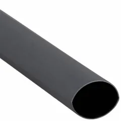 Black adhesive-lined heat shrink tubing with 1.5 in inner diameter before shrinking and 0.75 in after shrinking. Each piece is 4 ft long, supplied in a 24-piece pack. Used to insulate, seal, and protect electrical connections and cables from moisture, corrosion, and mechanical damage in industrial wiring, automotive harnesses, and marine systems.