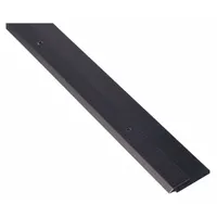 This door sweep is a single-fin insert type made of aluminum. It measures 36 inches in length and 2 7/16 inches in width. Designed to seal the gap at the bottom of a door, it helps block drafts, dust, insects, and moisture