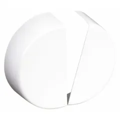 White PVC jacketing for end cap fittings with a maximum outer diameter of 4 inches. Includes a fiberglass insulation insert and is installed using tape. Used to insulate and protect pipe or duct end caps in HVAC, plumbing, and mechanical systems.