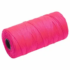 This braided nylon line provides a durable, non-stretch reference for alignment and leveling in masonry and construction. It is used for laying bricks, blocks, or stones to ensure straight and level courses. The 250 ft length supports precise layout work on job sites.