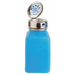 HDPE dispensing bottle with a 177.4 mL (6 fl oz) capacity. Includes a dropper and closure. Non-sterile, no label. Suitable for controlled drop-by-drop dispensing of liquids in laboratory, industrial, and maintenance applications.