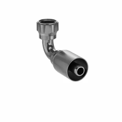 Parker Hydraulic Crimp Fitting: Steel x Steel, 90° Elbow, -8 For Hose Dash Size - Parker Crimp Hydraulic Hose Fittings with ORS Connection
