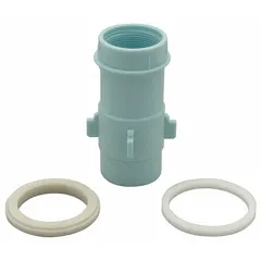 This plastic guide assembly is a replacement part for Z6000 series urinal flush valves. It includes a reversible flow ring to accommodate different water supply configurations. Used in commercial restroom fixtures, it functions as a component of the diaphragm and relief valve assembly to regulate flush operation.
