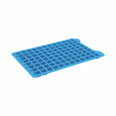 Blue silicone sealing mat for 96-well plates, not pre-slit, with 8.5 mm well openings. Provides an airtight seal to reduce evaporation and contamination during storage or incubation of samples.