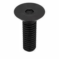 Flat head socket cap screw with 1/4"-20 thread, 5/8" length, and 5/32" drive size. Made from alloy steel with black oxide finish. Right-hand thread, inch system. Sold in 100-piece pack. Used in applications requiring a flush surface, such as machinery assembly and equipment maintenance