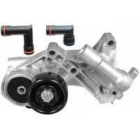 Self-adjusting belt tensioner with one pulley, 3 in outside diameter. Maintains proper tension in automotive serpentine or accessory belt drive systems, automatically compensating for belt stretch and wear