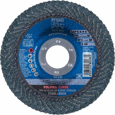 PFERD Z SGP CURVE High-Performance Flap Disc - High-Performance Flap Discs for Carbon & Stainless Steel