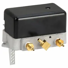 This damper actuator positioner is designed for use with pneumatic actuators, specifically compatible with JOHNSON CONTROLS model D-4073. It provides precise positioning control for dampers in HVAC and process control systems, regulating airflow, pressure, or temperature in commercial and industrial facilities.