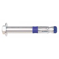 Steel sleeve anchor with zinc-plated finish and external hex head. 3/8 in diameter, 3 in overall length. Used for fastening into solid base materials such as concrete or brick. Supplied in a 50-pack