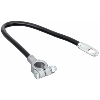 GROTE Battery Cable: Top Post Cable, 4 ga Wire Size, 16 in Overall Lg, Black - Top Start Cables