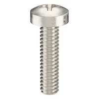 Pan head machine screw with M2x0.40 thread, 8 mm length, made of 316 stainless steel with plain finish. Phillips drive with #1 drive size. Supplied in a 100-piece pack. Commonly used for fastening components in machinery, electronics, and general assembly where a low-profile head is desired