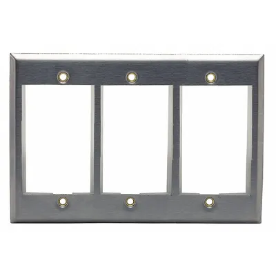 HUBBELL PREMISE WIRING IMSS3 3-Gang Flat Modular Keystone Wall Plate - Modular Keystone Wall Plate Frames