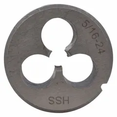 Replacement component with a solid 1-1/2 inch outer diameter and 5/16-24NF thread. Designed for use in power tools requiring precise rotational support in machining or assembly operations.