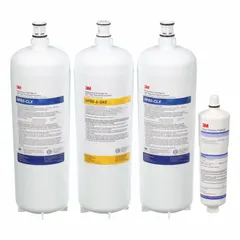 This 3M quick-connect water filter is designed for drinking fountains and beverage machines. It reduces particulates using polyphosphate filter media, with a 5-micron rating, 7 gpm flow rate, and 70,000-gallon capacity. Overall height is 5 7/8 inches.