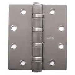 This full mortise-mount butt hinge is constructed of bronze with a ball bearing type for smooth operation. The leaf width is 1 1/2 in, and the pin is non-removable. Suitable for heavy-duty door applications in commercial and industrial settings.