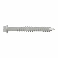 Hex-head screw anchor for fastening into concrete or masonry. 410 stainless steel with Stalgard® finish provides corrosion resistance. 7/32 in diameter, 6 in overall length. 100-pack