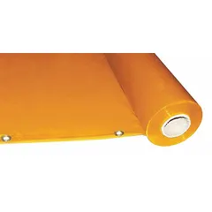 This tinted transparent PVC curtain roll provides a protective barrier in welding areas, shielding workers from UV radiation, sparks, and spatter while allowing visibility. Suitable for use in welding booths, fabrication shops, and industrial workspaces.