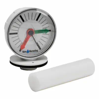 BUSHMAN Water Level Gauge: 9 1/2 in Overall Ht, 1 1/4 in Overall Wd - Rain Barrel Accessories
