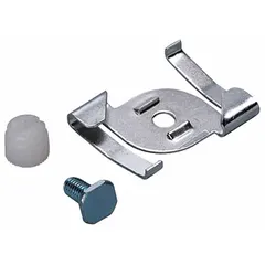 Grid-ceiling mounting clip for 15/16 in flush tile ceilings and inverted T ceilings. Silver finish, 15/16 in length. Provides a secure attachment point for lighting fixtures in suspended ceiling systems.