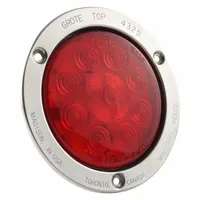GROTE Stop/Turn/Tail Light: LED, Stop Light, Red, Round, 4 5/16 in Overall Dia, 4 5/16 in Overall Ht (MPN 53302)