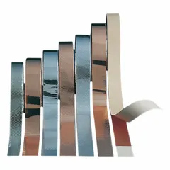 3M 1170 is a general-purpose foil electrical tape with a silver, acrylic construction. It is 18 yards long, 3 mils thick, and rated for 600 V. Used for grounding, shielding, and splicing in electrical applications.