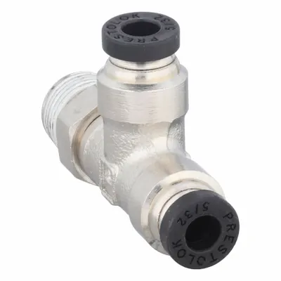 PARKER Nickel-Plated Brass Push-Fit Tee Fitting - Nickel-Plated Brass Tube Fittings