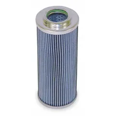 Fiberglass hydraulic cartridge filter element for removing contaminants from hydraulic fluid. Used in industrial machinery and mobile equipment to protect pumps, valves, and actuators.