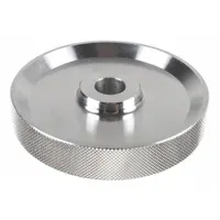 Aluminum center-type measuring wheel with 10 mm mounting hole diameter. Designed for use with encoders to measure linear distance or speed in industrial automation, material handling, and packaging applications