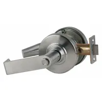Privacy lever lockset for interior doors requiring locking from inside, such as bathrooms or bedrooms. Features satin chromium-plated cast zinc finish and ADA-compliant lever operation. Not ligature-resistant and without visual indicator