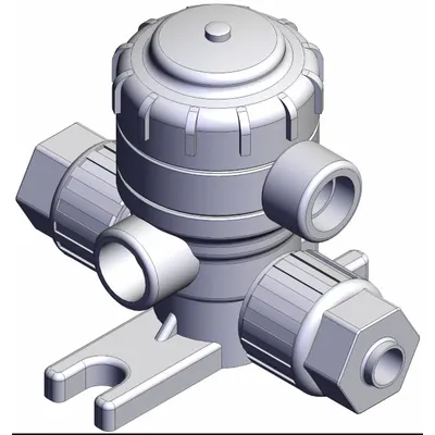 SMC Chemical Liquid Valve: 1/4 in, Air to Spring, Fail Closed, PFA, 1/8 in NPT - High-Purity Pneumatically-Actuated Diaphragm Valves