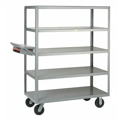 LITTLE GIANT 5-Shelf Order-Picking Utility Cart with Flush Metal Shelves - Order-Picking Utility Carts with Flush Metal Shelves