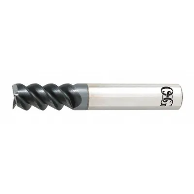 OSG Square End Mill: Carbide, TiAlN Coated, 3 Flute, 1/4" Mill Dia, 3/4" LOC - Carbide Square End Mills for Stainless Steel & Super Alloys