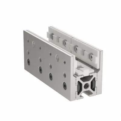 80/20 Linear Bearing: 10 Series, 4 in L x 2 1/16 in W x 1 5/8 in H, Silver, Single Mount - Modular Linear Bearing Assemblies
