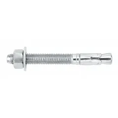 Zinc-plated steel wedge anchors for fastening to solid concrete. Each anchor has a 7/8 in diameter, 8 in overall length, 4 3/4 in thread length, and 7/8"-9 thread size. Sold in a 10-pack.