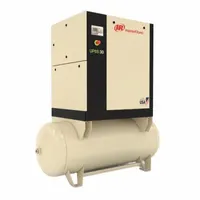 Horizontal rotary screw air compressor rated at 30 hp and 116 cfm, with a 120-gallon tank. Operates on 460V AC three-phase power. Designed for continuous-duty compressed air supply in industrial manufacturing, automotive repair, and facility maintenance, powering pneumatic tools, automation equipment, and process air systems