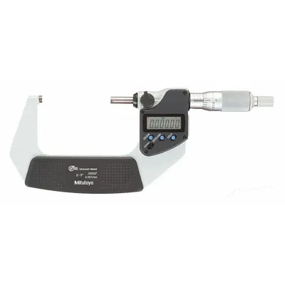 MITUTOYO IP65 Digital Outside Micrometer, 2-3 in / 0-25.4 mm, 293-346-32 - Micrometers without SPC Output for Harsh Environments