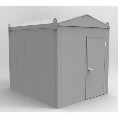 PORTA-KING Outdoor Equipment Enclosure, 96 in x 120 in x 110 in, Gray, Assembled - Outdoor Equipment Enclosures