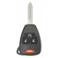 This keyless entry remote is designed for use with compatible Chrysler vehicles. It enables remote locking and unlocking of doors, supporting fleet operations by reducing key management tasks. The remote operates at standard automotive frequencies; refer to the vehicle owner manual for programming details