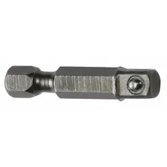 This 5-pack of power socket adapters features a 1/4" male hex drive input and a 1/4" square output drive. With an oiled finish and 1 3/8 in overall length, they are used to connect impact tools to square-drive sockets for fastening applications.