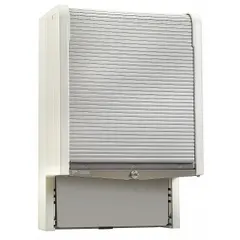 This METRO wall-mount medical cabinet is constructed of antimicrobial plastic for hygiene-sensitive environments. It features one door with a keyed lock, zero shelves, and an overall width of 22 3/4 in. Suitable for secure storage of medical supplies in healthcare facilities.