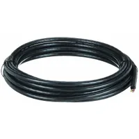 This continuous flexing power cable is designed for variable frequency drives (VFDs) in automated machinery and cable carrier systems. It features 10 AWG, 4 copper conductors with a ground, PVC jacket, and 1000 V rating. The cable is heat resistant, cRUus listed, and offers minimum bend radius factors of 4 x OD (fixed), 6 x OD (flexible), and 7.5 x OD (e-chain)