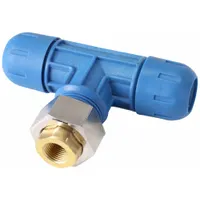 RAPIDAIR Compression Tee Fitting: 1 in OD x 1 in OD x 3/4 in OD x 3/4 in Pipe Size, Nylon (MPN F2008)