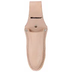 This WESTWARD leather tool holster is designed to carry pliers on a belt. It features an open top, a belt slot that accommodates belts up to 2 1/4 inches wide, and one pocket. Suitable for construction, maintenance, and industrial applications where hands-free tool access is needed.
