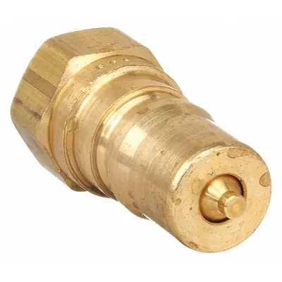 PARKER Hydraulic Quick Connect Hose Coupling: 1/8 in Coupling Size, Brass - ISO B Series Hydraulic Quick-Connect Coupling Plugs