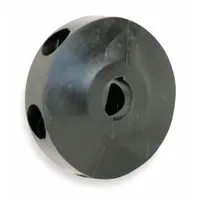 Plastic bumper stop designed for REELCRAFT 5005, 7000, 80000, DP, and RT reel series. Fits 1/2 in and 3/8 in hose diameters. Cushions the hose at full extension to prevent end damage. Specifically compatible with RT reel series